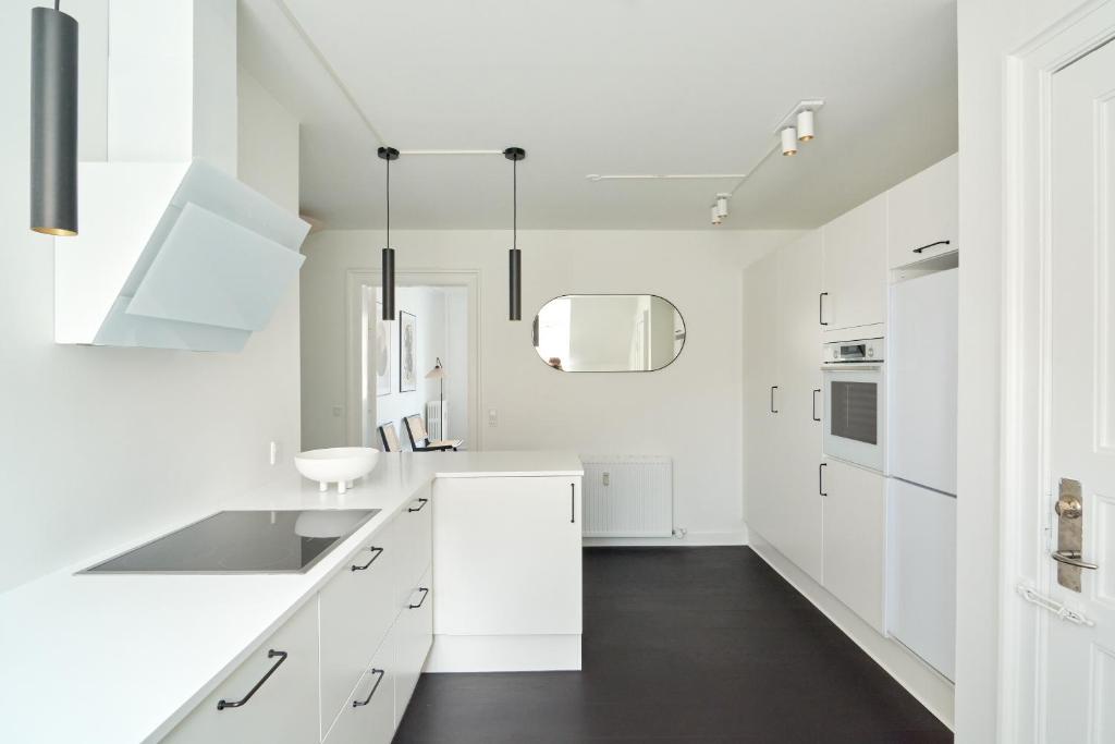 Kuchyň nebo kuchyňský kout v ubytování Beautiful 3 Bedroom Apartment Near Shopping & Metro