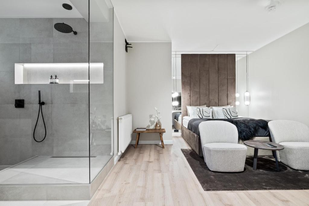 Koupelna v ubytování Luxury studio suite in Reykjavik