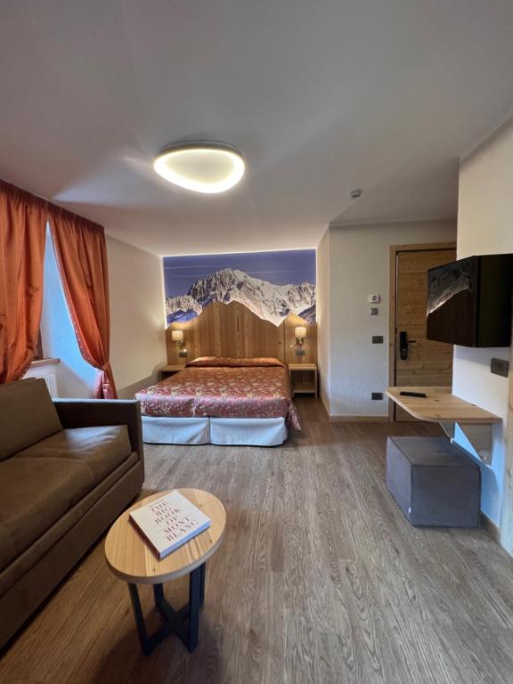 TV a/nebo společenská místnost v ubytování Hotel Des Glaciers