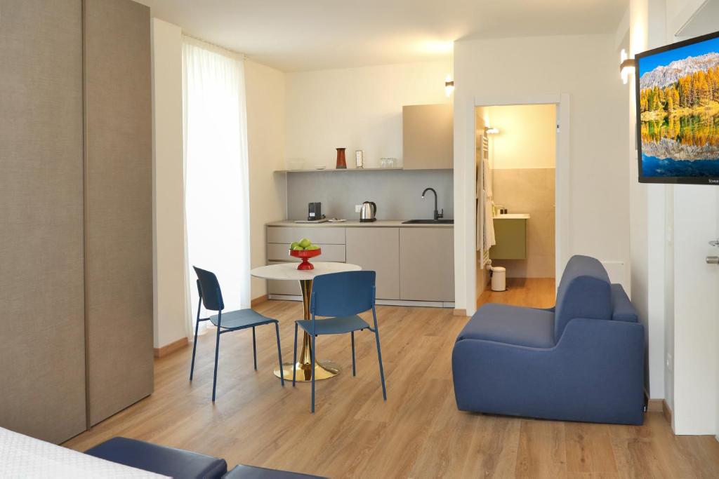 Kuchyň nebo kuchyňský kout v ubytování Ancora Suites