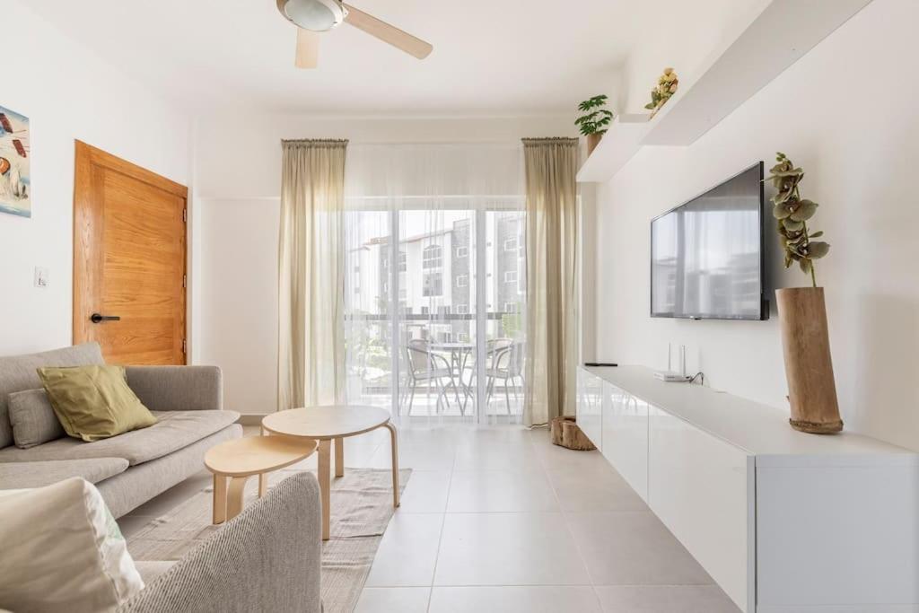 TV a/nebo společenská místnost v ubytování Bamboo Apartamento Las terrenas