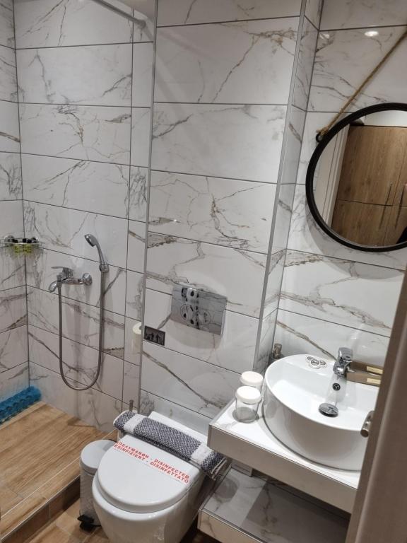 Koupelna v ubytování Xanthi Studio Apartments