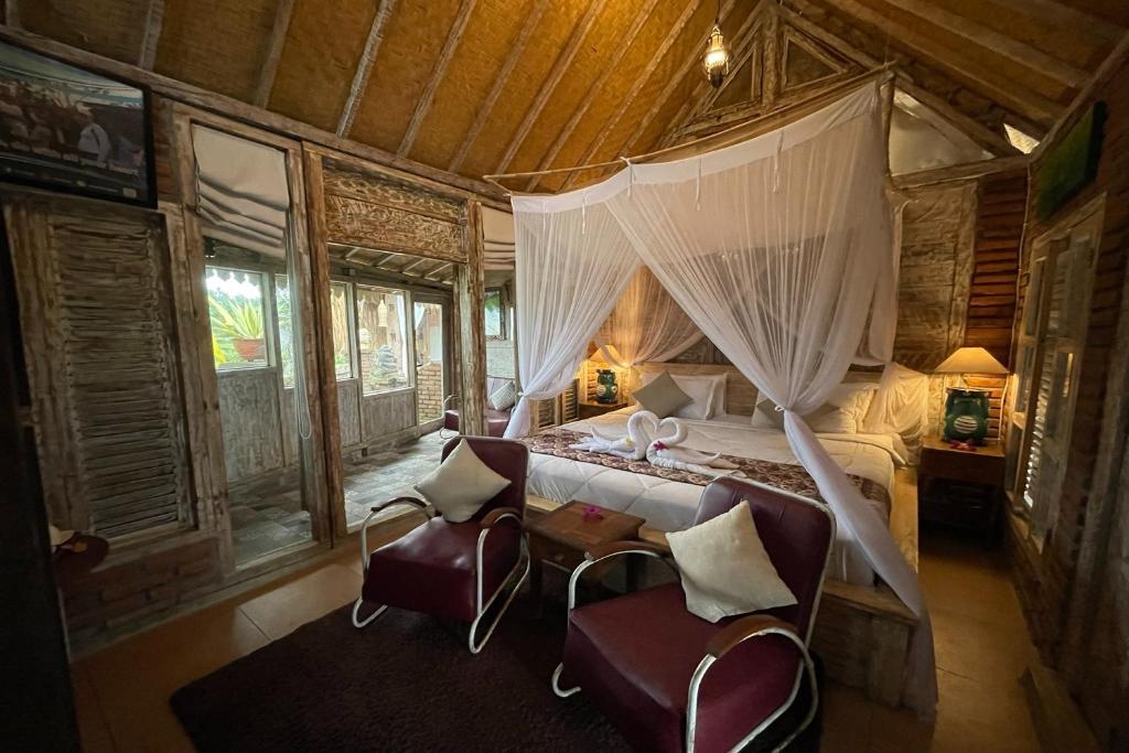 KTS - Kubu Tepi Sawah - Een Slaapkamer Mooie Houten Bungalow
