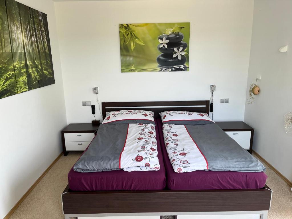 Postel nebo postele na pokoji v ubytování Apartmán s wellness službami