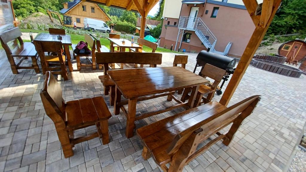 Patio nebo venkovní prostory v ubytování Chata U dědka