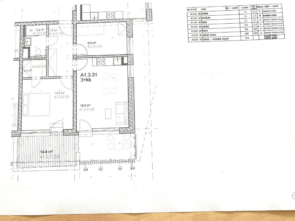 Půdorys ubytování Zadov - Apartmán Srdce Šumavy