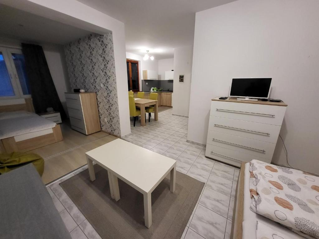 TV a/nebo společenská místnost v ubytování Zwaan Apartmány