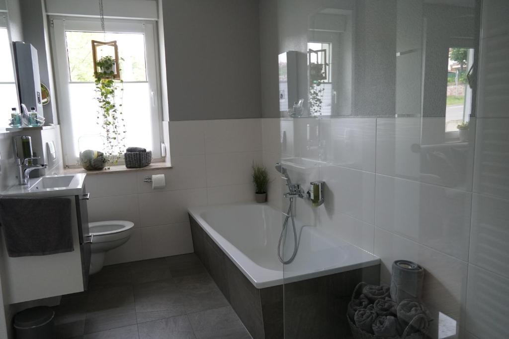 Koupelna v ubytování Ferienhaus Dani