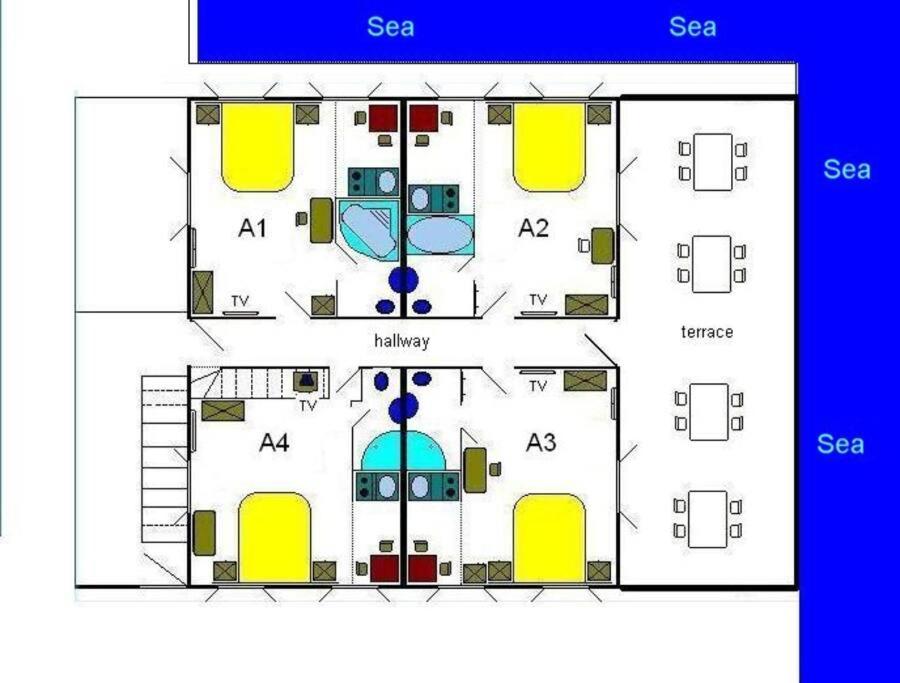 Půdorys ubytování Nautic Studio A3