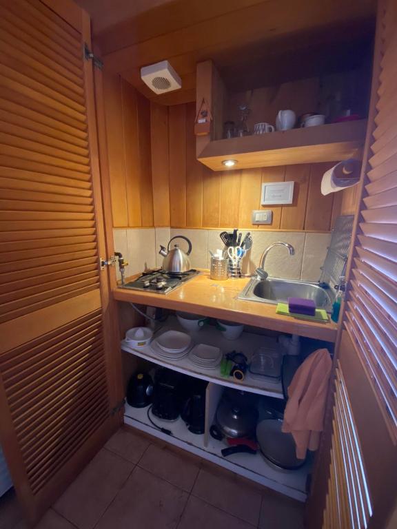 Kuchyň nebo kuchyňský kout v ubytování Cabañas Bahia Celeste, Puerto Varas