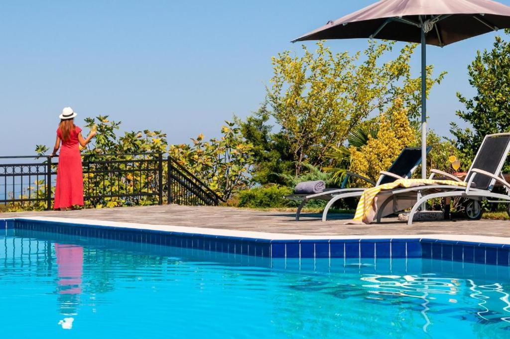 Bazén v ubytování Olympus Pantheon Luxury Villas nebo v jeho okolí