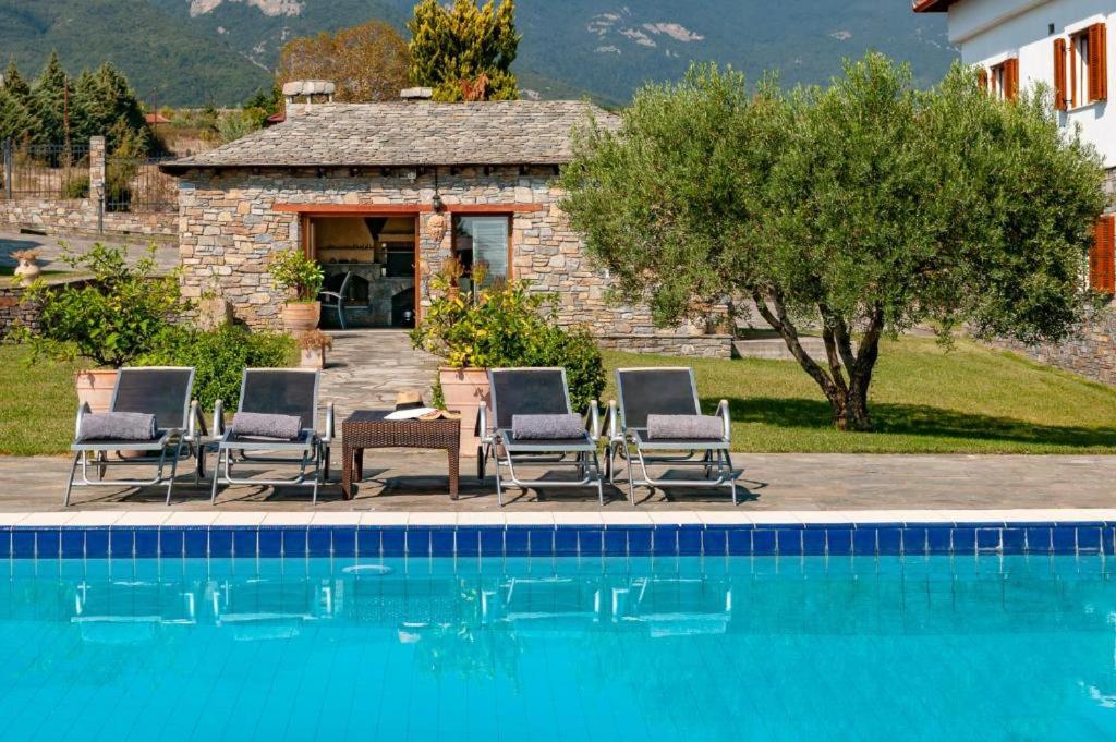Bazén v ubytování Olympus Pantheon Luxury Villas nebo v jeho okolí