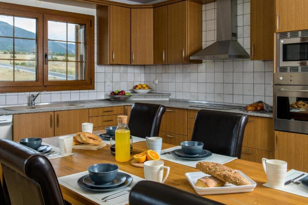 Kuchyň nebo kuchyňský kout v ubytování Olympus Pantheon Luxury Villas