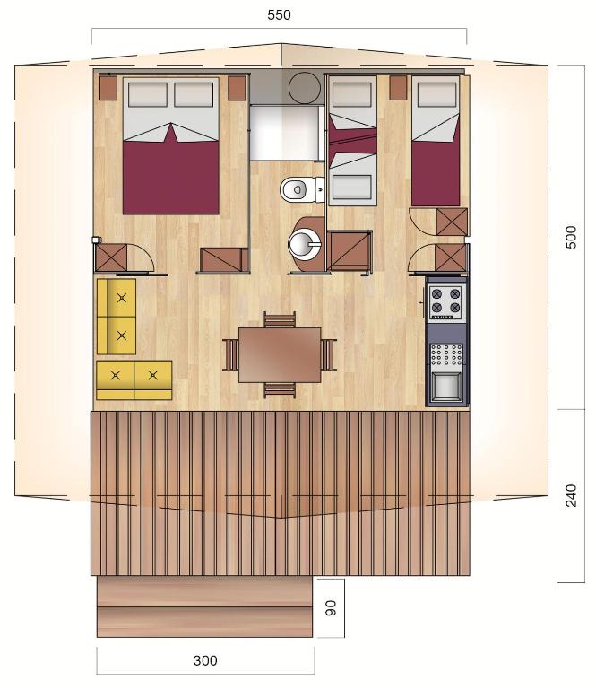 a floor plan of a house at Polidor Glamping Resort in Poreč