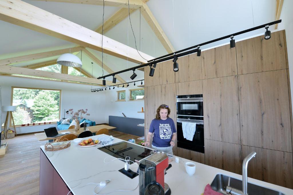 A kitchen or kitchenette at Eco-Chalet Matschiedl