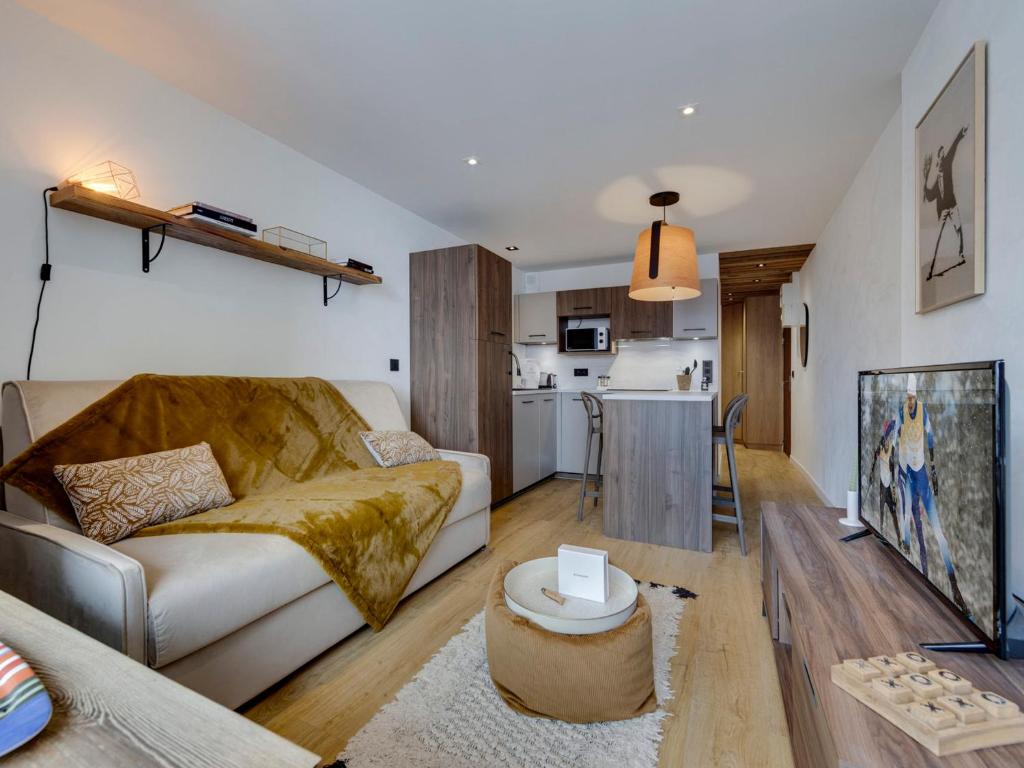 Een zitgedeelte bij Appartement Tignes, 2 pièces, 4 personnes - FR-1-641-17