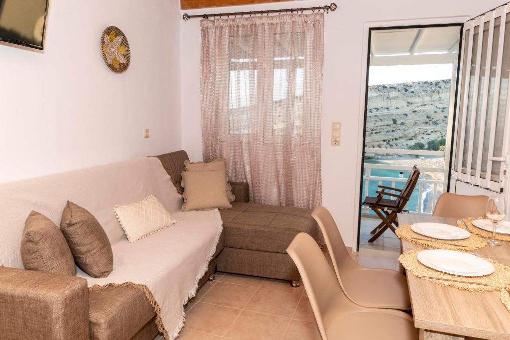 Posezení v ubytování Emmanouela Apartment