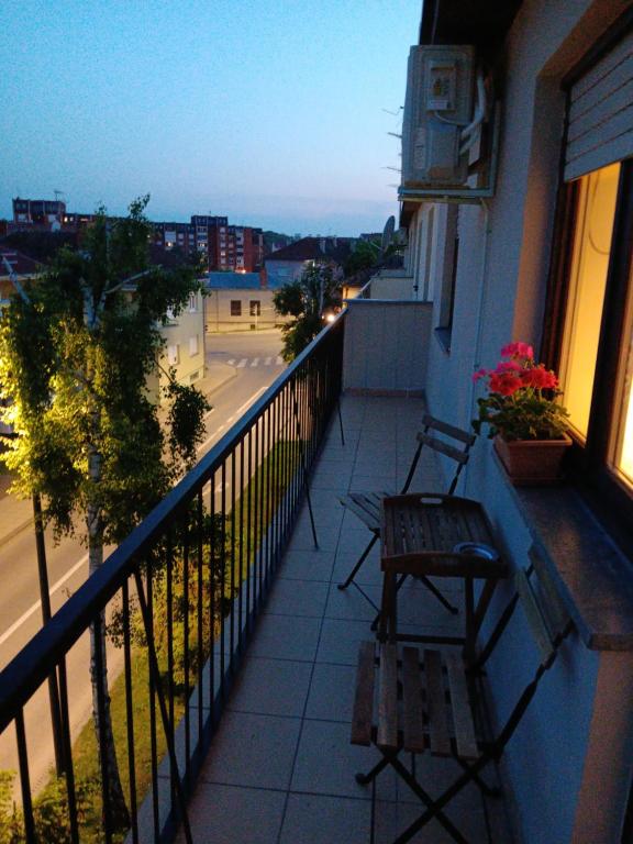 Balkón nebo terasa v ubytování Apartman Dunav