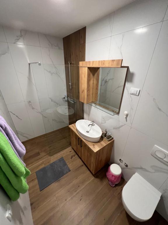 Koupelna v ubytování Apartmani BMD