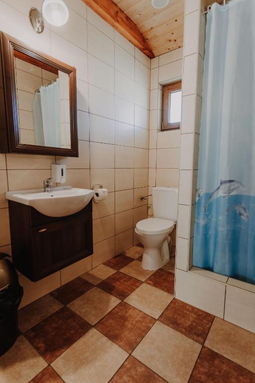 Koupelna v ubytování Domki Ania