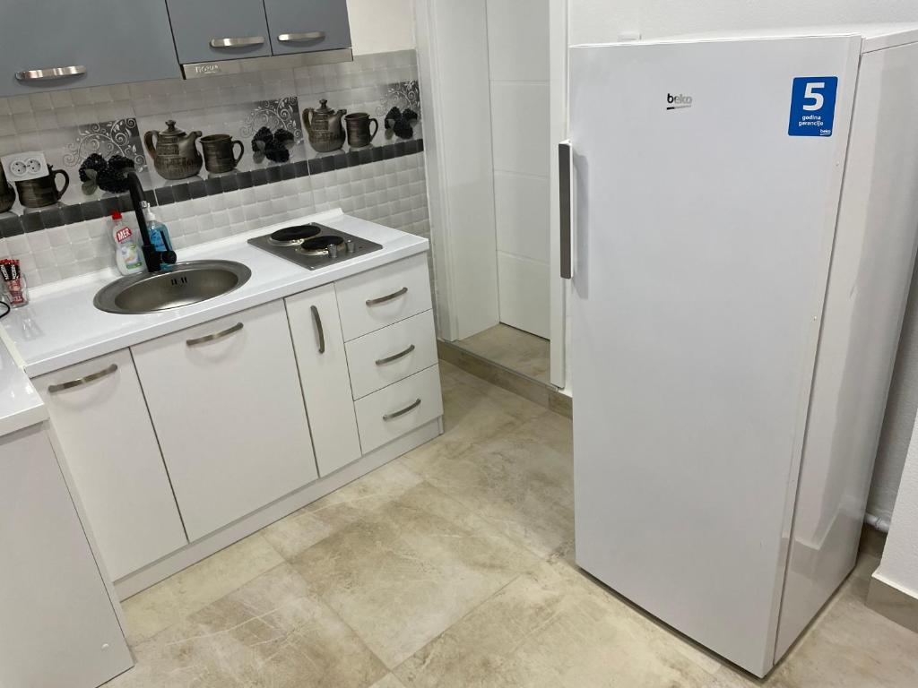 Kuchyň nebo kuchyňský kout v ubytování Bora Apartmani - FREE PARKING - CITY CENTER
