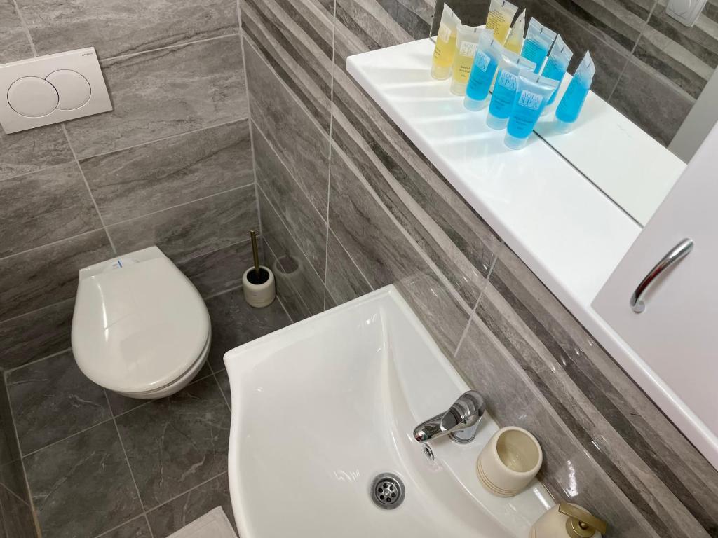 Koupelna v ubytování Bora Apartmani - FREE PARKING - CITY CENTER
