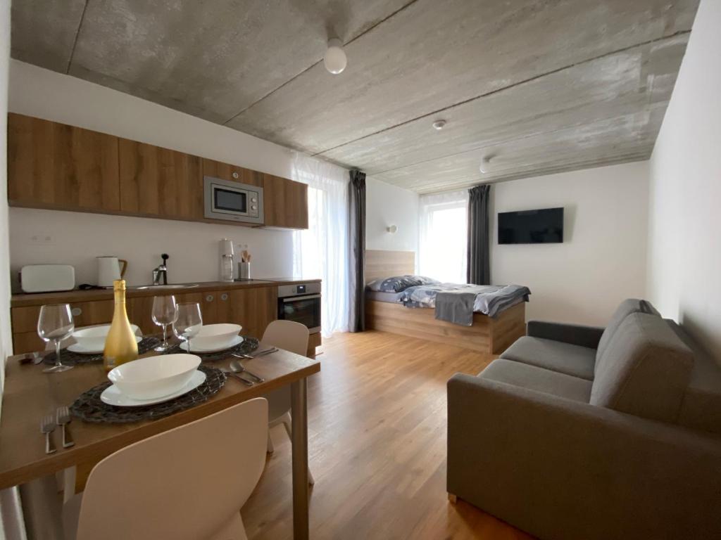 TV a/nebo společenská místnost v ubytování Apartmán pod sjezdovkou