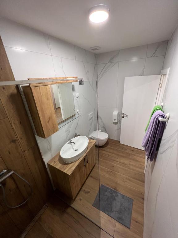 Koupelna v ubytování Apartmani BMD