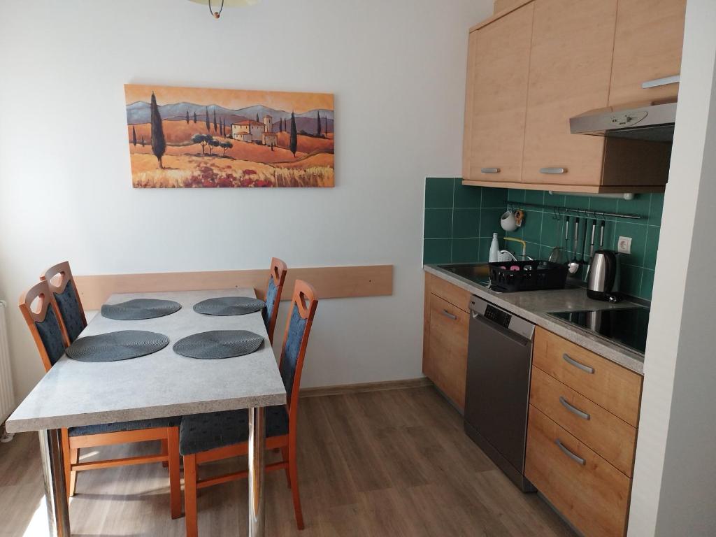 Kuchyň nebo kuchyňský kout v ubytování Apartment Stella