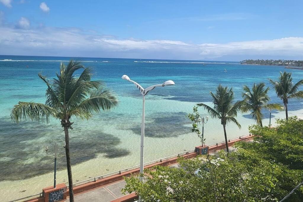サンタンヌにあるParadise 4 Vyouのヤシの木と海のあるビーチの景色