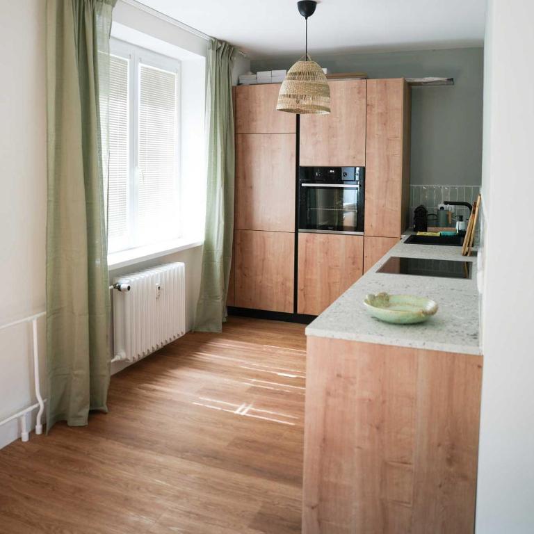 Kuchyň nebo kuchyňský kout v ubytování Stilvolle Stadtoase