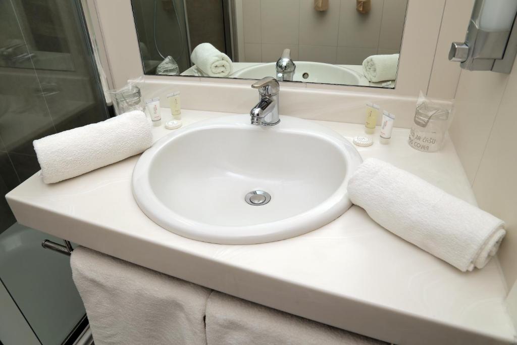Koupelna v ubytování Hotel Lero