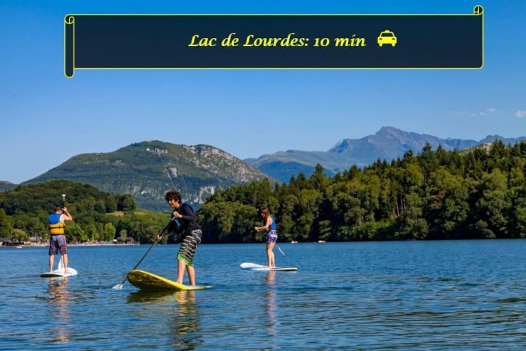 a group of people on paddle boards on a lake at LE MEDITERRANEEN *T2 (40m²) *WIFI*PARKING PRIVE* in Lourdes