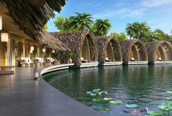Bazén v ubytování Marina resort Waterfront Minh Phu Quoc lodge beach swimming pool nebo v jeho okolí
