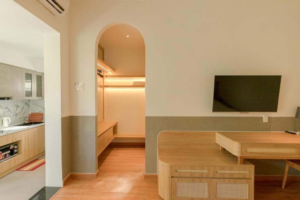 Kuchyň nebo kuchyňský kout v ubytování Tây Tiến Bungalow