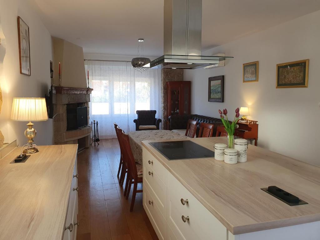 Kuchyň nebo kuchyňský kout v ubytování Apartment NINA