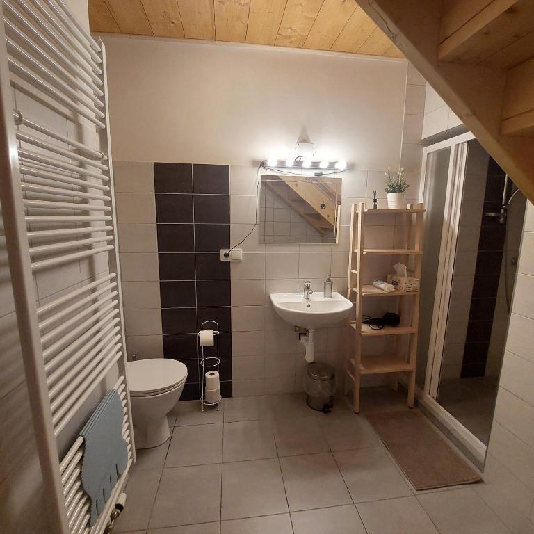 Koupelna v ubytování Apartmány U Tří Sluncí
