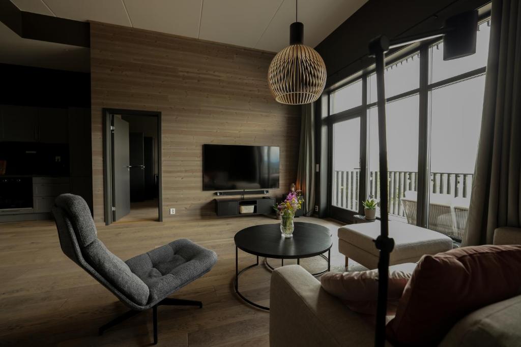 Istumisnurk majutusasutuses Elegant apartment in Trysil Alpine Lodge