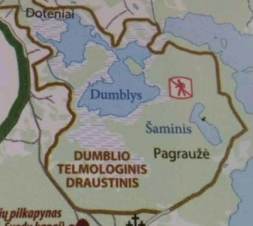 a close up of a map at Poilsis Dumblio telmologiniame draustinyje in Molėtai