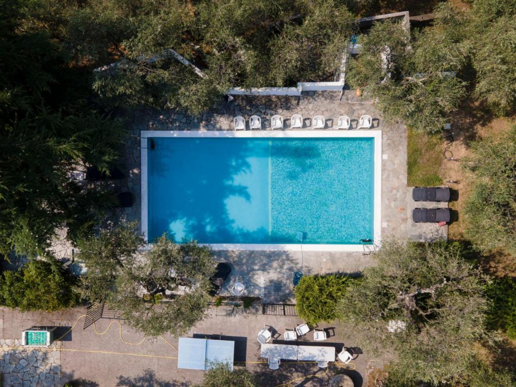 uma vista superior de uma piscina com árvores em Holiday Home Agriturismo U Rundu by Interhome em Gazzelli