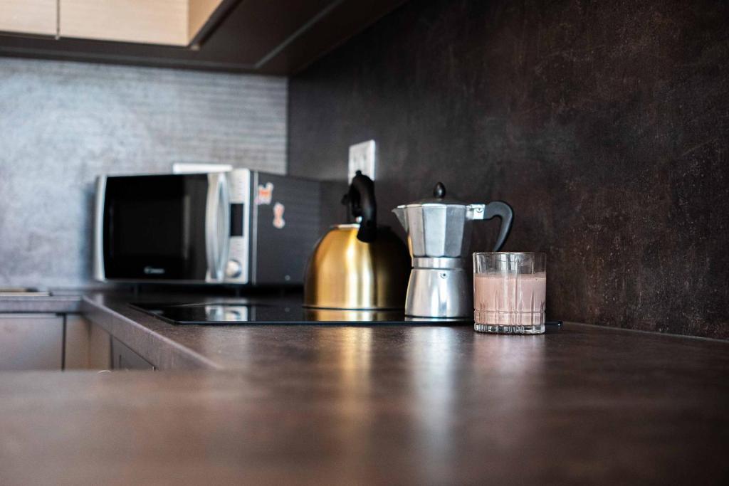 Kuchyň nebo kuchyňský kout v ubytování GLAM apartmán Bučovice