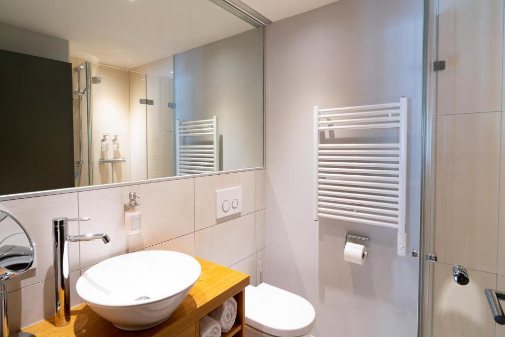 Koupelna v ubytování Apart-Hotel Laurus Lech