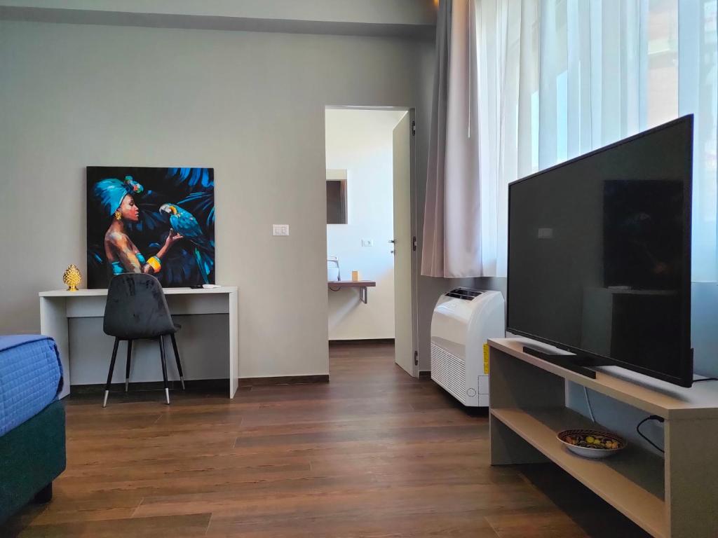 TV a/nebo společenská místnost v ubytování Nine Sweet Rooms