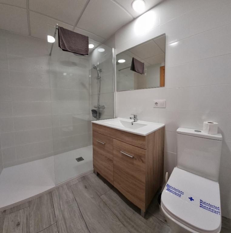 Koupelna v ubytování Homes of Spain, Apartamentos Paraiso , Ed Palmerston, Atico K a pie de playa, piscina privada en solarium, WiFi