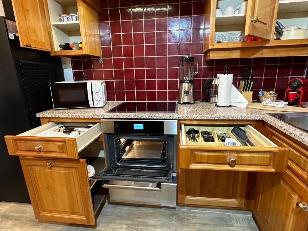 Kuchyň nebo kuchyňský kout v ubytování Villa Montreux