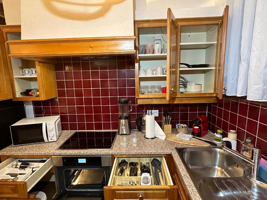 Kuchyň nebo kuchyňský kout v ubytování Villa Montreux