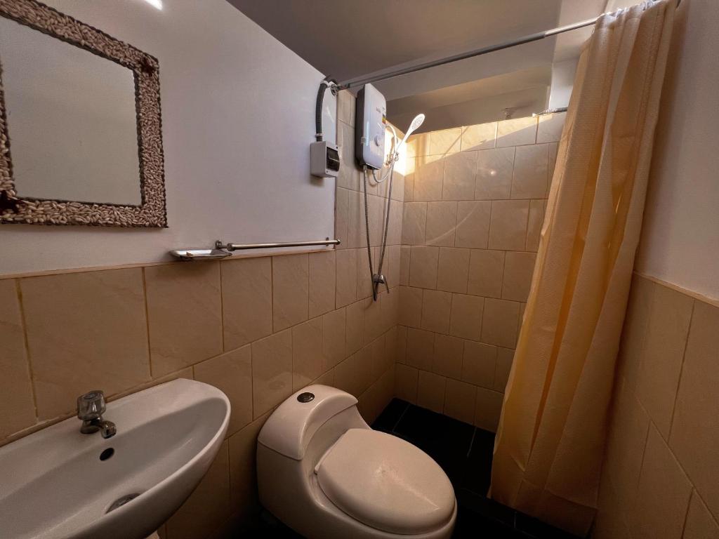 Koupelna v ubytování Gamora Hotel Playa
