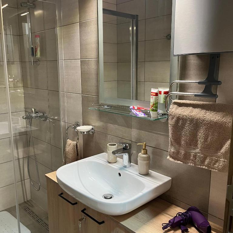 Koupelna v ubytování R Lux Apartman Jagodina Akva Park