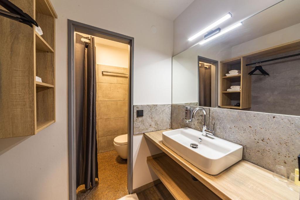 Koupelna v ubytování Hotel Franken