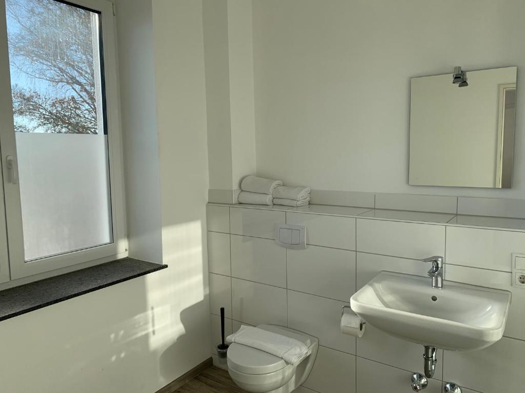 Koupelna v ubytování boardinghouse Main-Tauber